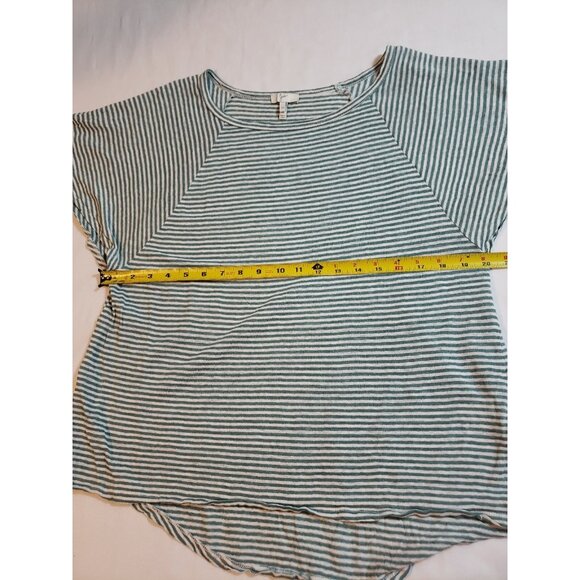 Joie Womens oversized 100% Linen green white striped tee size XS Short sleeve - Picture 7 of 10
